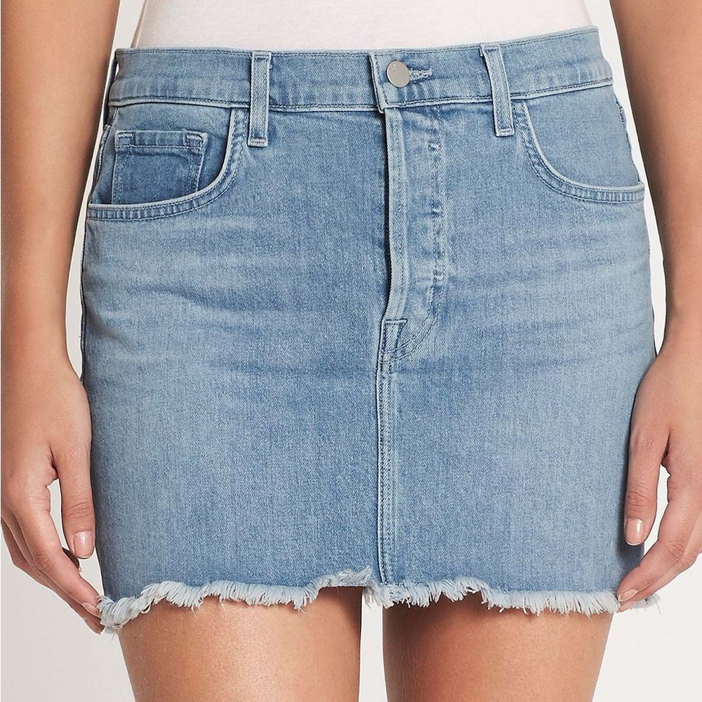 J Brand Bonny Mid Rise Denim Skirt - Light Wash 25